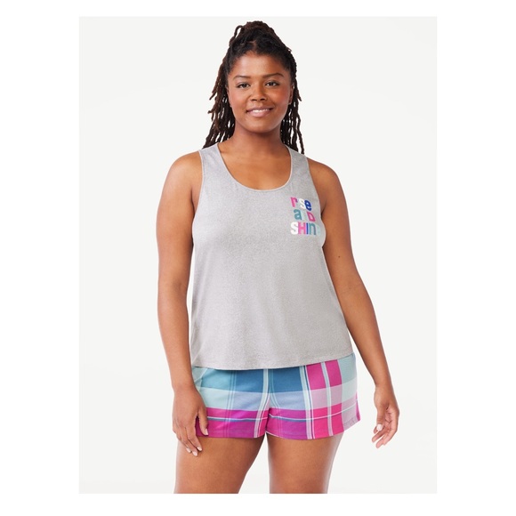 Joyspun Women's Print Tank Top and Shorts Pajama Set, color: medium heather gray - Picture 6 of 6